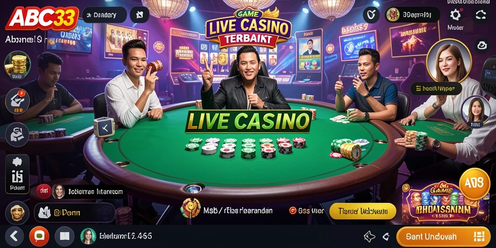 Gameplay Live Casino dengan dealer langsung yang interaktif.