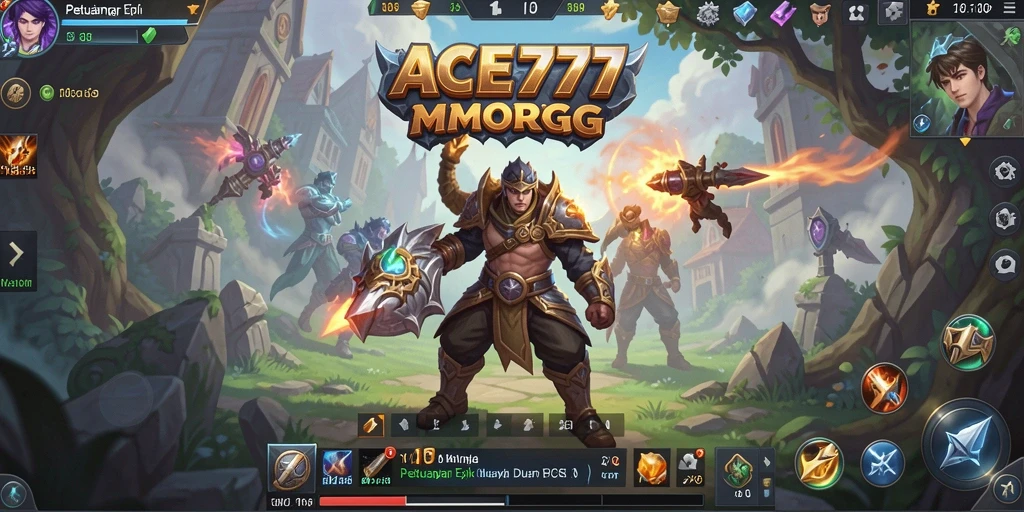 Screenshot menunjukkan aksi seru dalam gameplay MMORPG ACE777.