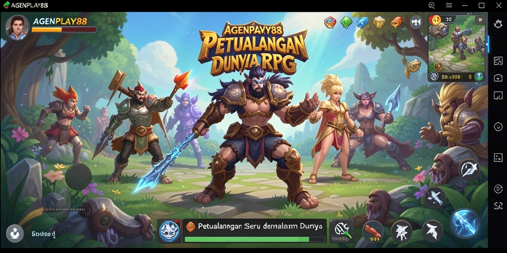 Tampilan gameplay AGENPLAY88 yang dinamis dan memukau dalam petualangan RPG.