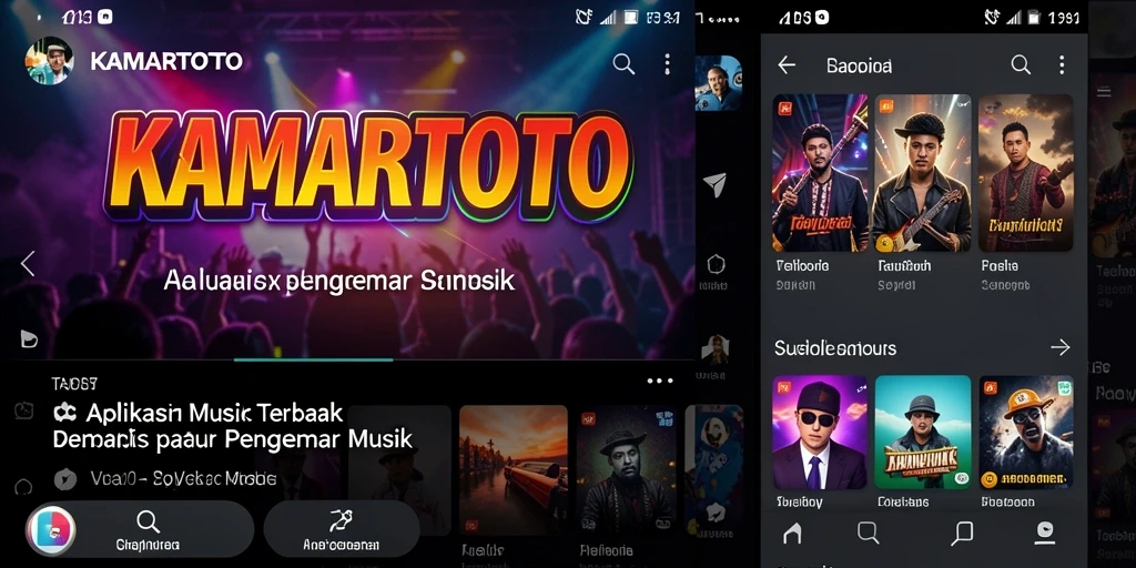 Screenshot utama KAMARTOTO menampilkan gameplay interaktif aplikasi musik.