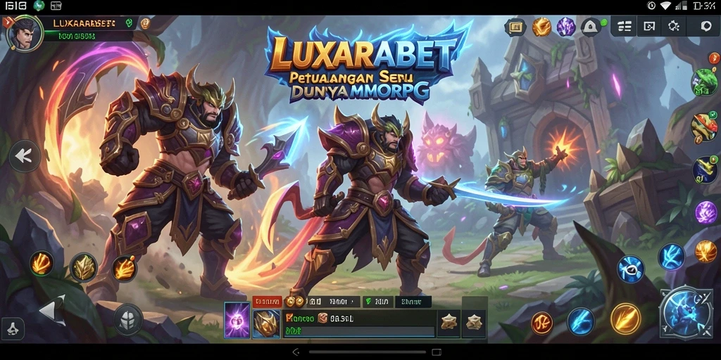 Screenshot LUXARABET menampilkan aksi seru dalam pertarungan monster MMORPG.