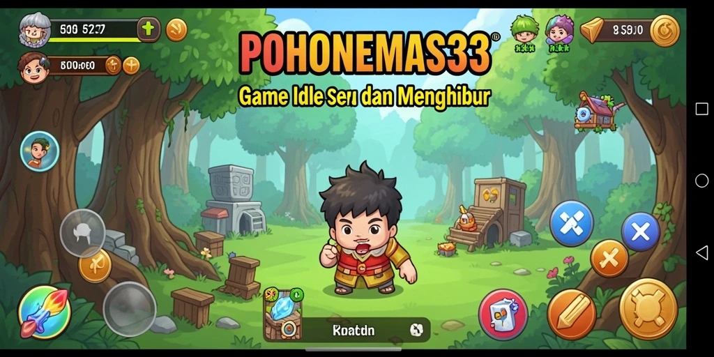 Tampilan gameplay menarik dari POHONEMAS33 yang menunjukkan mekanisme Idle.