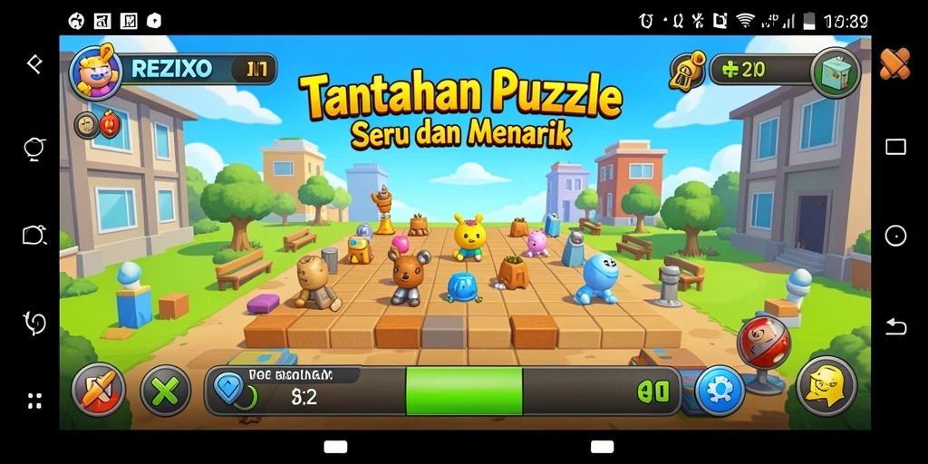 Tangkapan layar utama REZIXO menampilkan gameplay Puzzle yang mendebarkan.