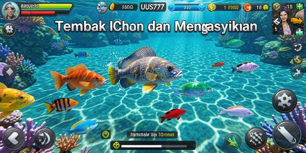 Tampilan gameplay UUS777 yang menampilkan pertempuran Tembak Ikan yang seru.